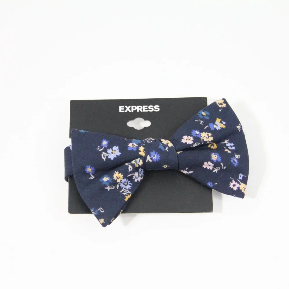 Express Bow Tie NEW Liberty fabric print Cotton Men's blue floral